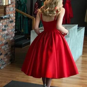 Vintage Red Tea Length Dress