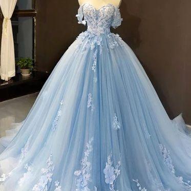 Tulle Tiffany Prom Dress Off The Shoulder Ball..