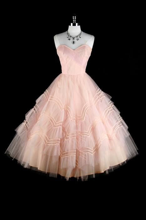 Vintage Dress, Short Homecoming Dress, Pink Homecoming Dress, Strapless Homecoming Dress