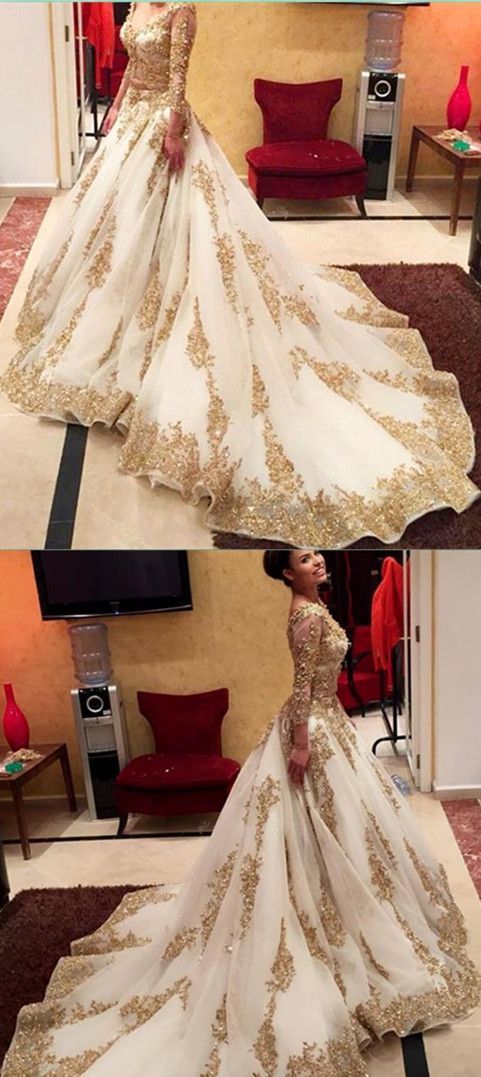 Gold Dress Long Ball Gown